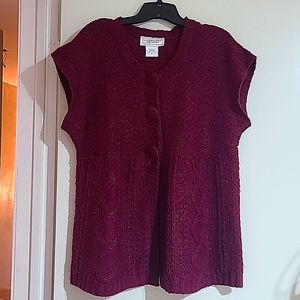 Wine XL Crop Sleeve Sweater